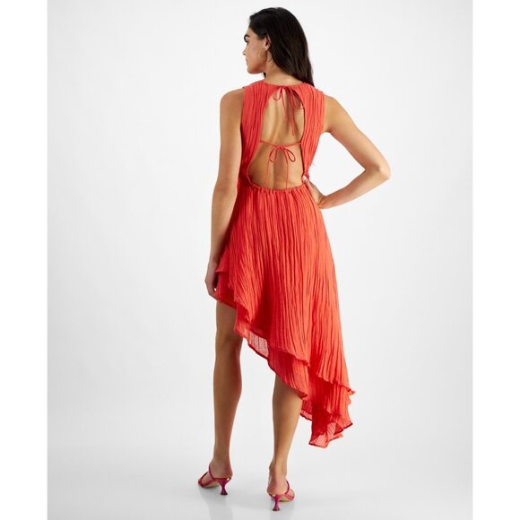 GUESS Sleeveless High-Low Danny Dress Portenho Pink Orange Size S MSRP $228 - Picture 2 of 4